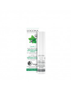 Stick Stop Granos Menta & Ácido Salicílico Bio Logona, con una fórmula vegana que actúa contra los granos.