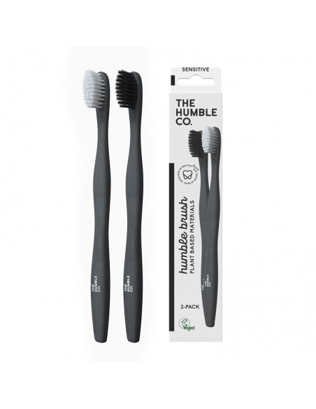 Pack 2 uds raspall de dents plant-based extra suau (lila/blau o blanc/negre) The Humble Co.