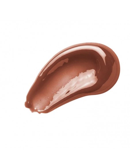 Textura del brillo de labios intenso Water Gloss 01 Cocoa lavera con acabado marrón cálido y destellos luminosos