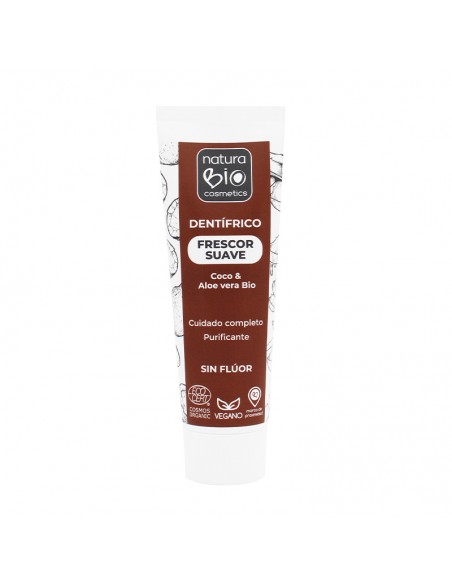 Pasta de dents sense fluor aloe vera i coco Bio Frescor Suau NaturaBIO Cosmetics