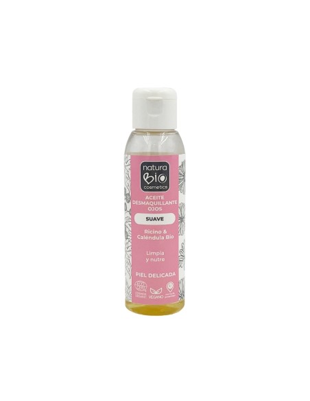 Oli desmaquillant d’ulls suau Ricí i calèndula Bio NaturaBIO Cosmetics