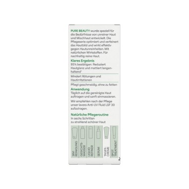 Crema equilibrante Pure Beauty Lavera hidratación y control de sebo. INCI