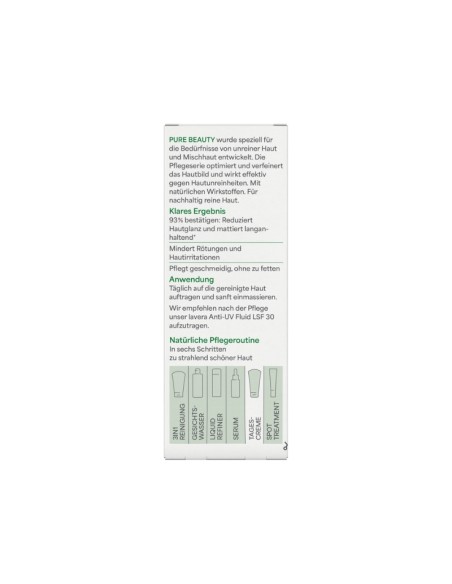 Crema equilibrante Pure Beauty Lavera hidratación y control de sebo. INCI