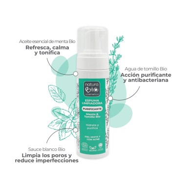 Infografía Espuma limpiadora purificante NaturaBIO Cosmetics