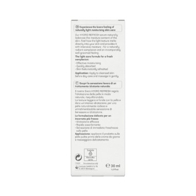 INCI Sérum hydro refresh algas y ácido hialurónico lavera