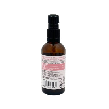 Dorso del envase de Aceite vegetal rosa mosqueta Bio NaturaBIO Cosmetics