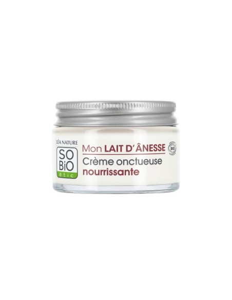 Crema facial rica leche de burra SO’BiO étic en tarro de cristal certificado Bio