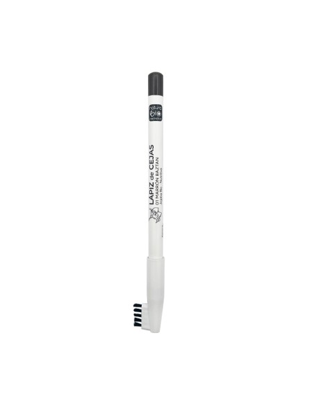 Lápiz de cejas 01 Marrón Baztan NaturaBIO Cosmetics con cepillo incorporado.