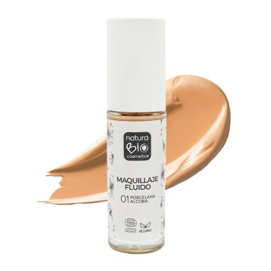 Maquillaje fluido 01 porcelana Alcora NaturaBIO Cosmetics