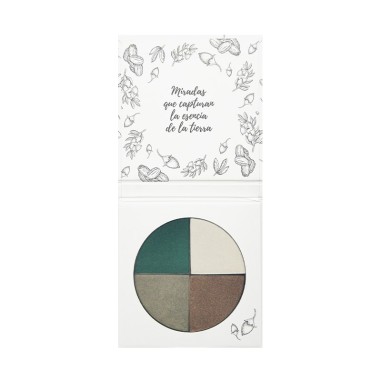 Caja abierta de Sombra ojos 4 colores 02 verde Asturias NaturaBIO Cosmetics