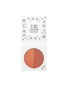 Colorete Dúo 01 Costa Cálida de NaturaBIO Cosmetics: Tonos melocotón y coral para un look fresco y cálido. 2