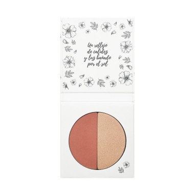 Caja abierta de Colorete dúo 02 Costa Dorada NaturaBIO Cosmetics