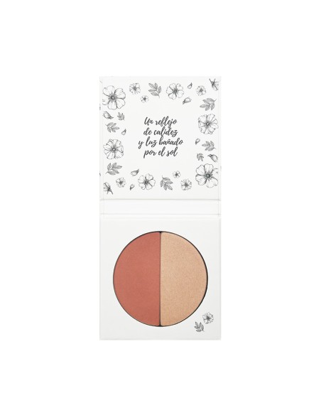 Caja abierta de Colorete dúo 02 Costa Dorada NaturaBIO Cosmetics