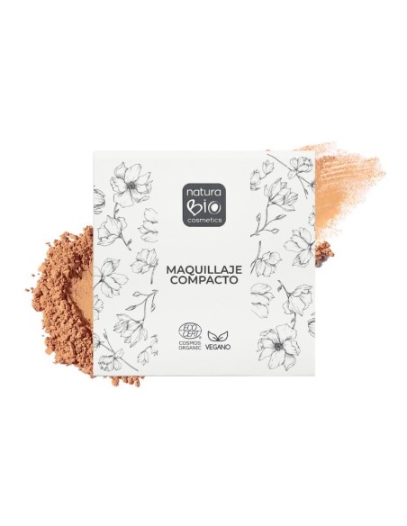 Maquillaje Compacto 01 Arena Algarve de NaturaBIO Cosmetics: Acabado mate natural y cuidado Bio para piel clara.