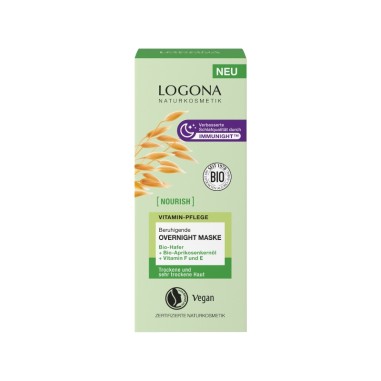 Caja de cartón de la Mascarilla vitamínica calmante de Logona