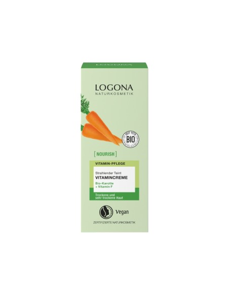Caja de la Crema vitamínica color iluminadora zanahoria Bio Logona