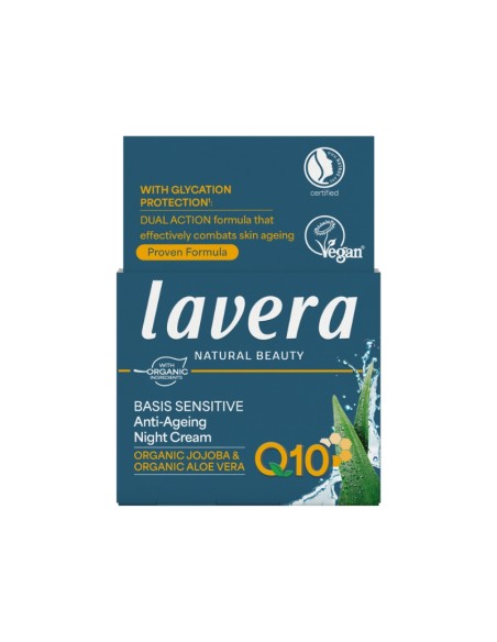 Caja de la Crema hidratante noche Q10 Basis Sensitiv lavera