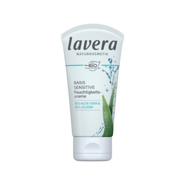 Crema día hidratante Basis Sensitive lavera aloe vera Bio y jojoba Bio 50 ml tubo frontal