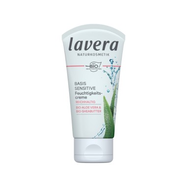 Crema día nutritiva Basis Sensitive piel seca lavera aloe vera Bio y karité Bio 50 ml tubo frontal