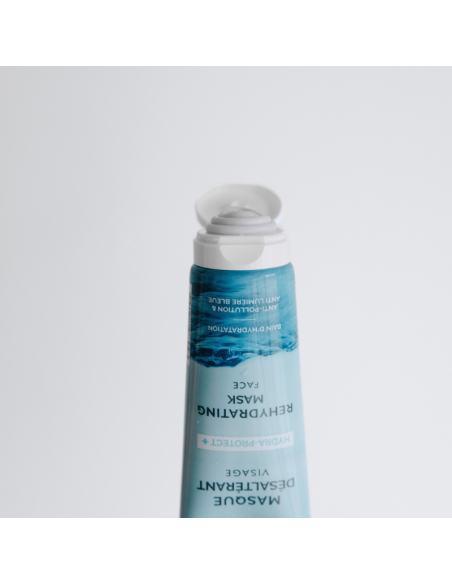 Apertura del bote de Mascarilla facial natural Hydra Protect+ Laboratoires de Biarritz