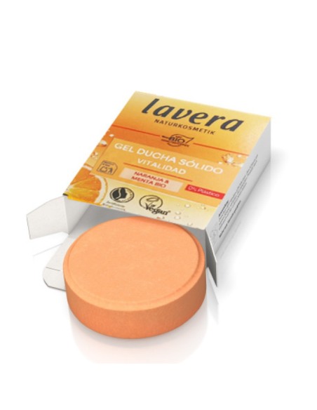 Gel ducha sólido Vitalidad Naranja & menta Bio lavera
