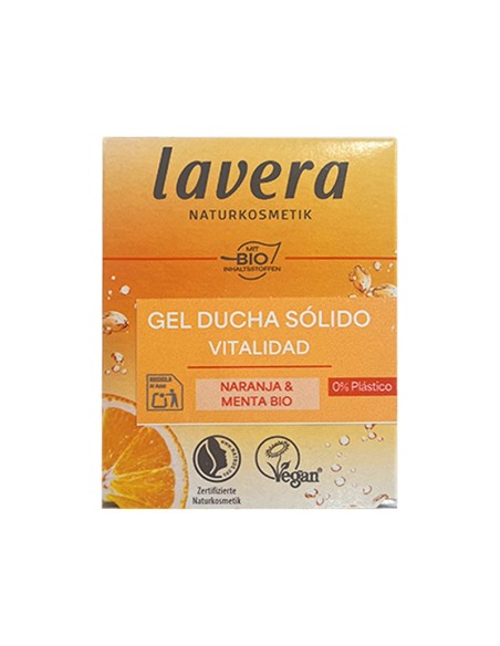 Gel dutxa sòlid Vitalitat Taronja & menta Bio lavera