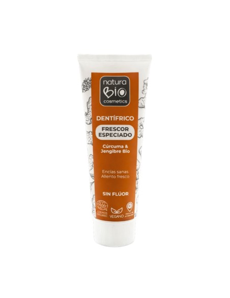 Pasta de dientes Frescor especiado cúrcuma jengibre NaturaBIO Cosmetics