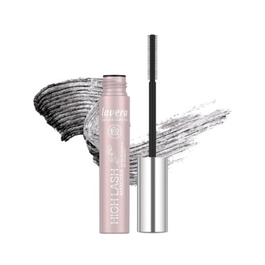 Detalle de la máscara de pestañas High Lash Black lavera con cepillo de precisión y diseño elegante