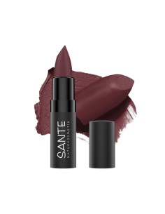 Pintalabios mate 08 Vibrant Plum de Sante, color intenso y sofisticado para un look elegante.