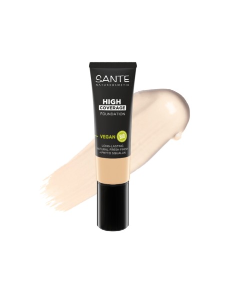 Maquillaje fluido alta cobertura 01 cool ivory Sante