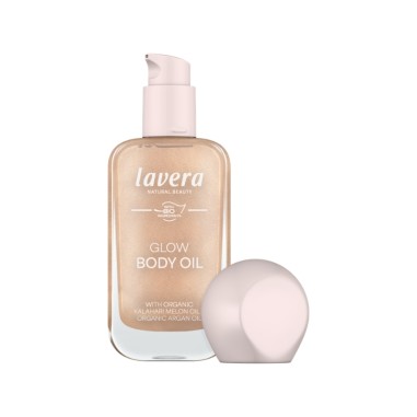 Oli glow Honey de lavera. Nutrició lleugera i brillantor lluminosa per a una pell radiant. Amb oli Bio de meló i argan.