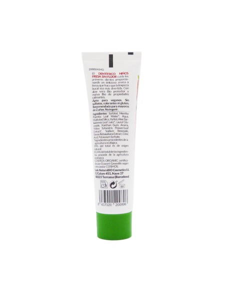 Pasta de dents nens maduixa sense fluor HAPPY BIO Cosmetics