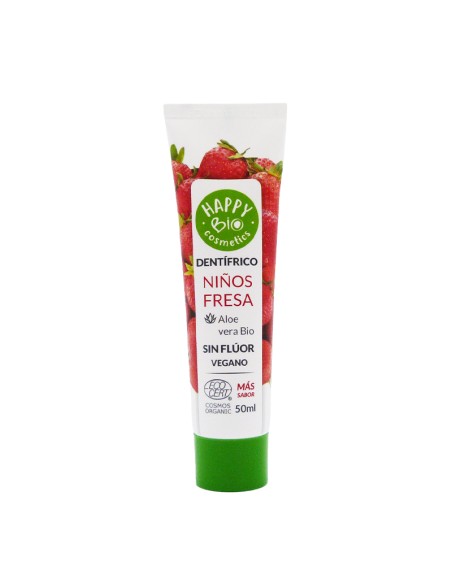 Pasta de dents nens maduixa sense fluor HAPPY BIO Cosmetics