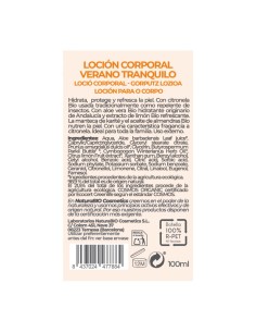 Loción corporal Verano tranquilo Aloe y citronela Bio NaturaBIO Cosmetics para hidratar y refrescar la piel. 2