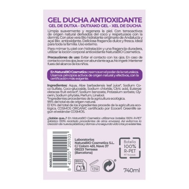 Gel ducha aloe & açai NaturaBIO...