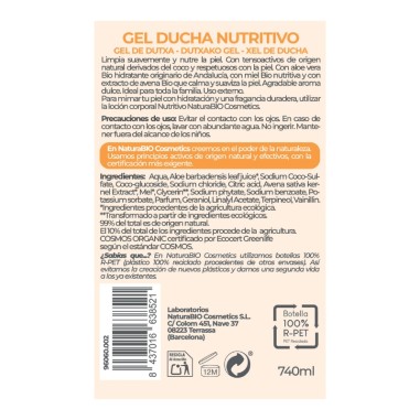 Gel de ducha Nutritivo miel y avena...