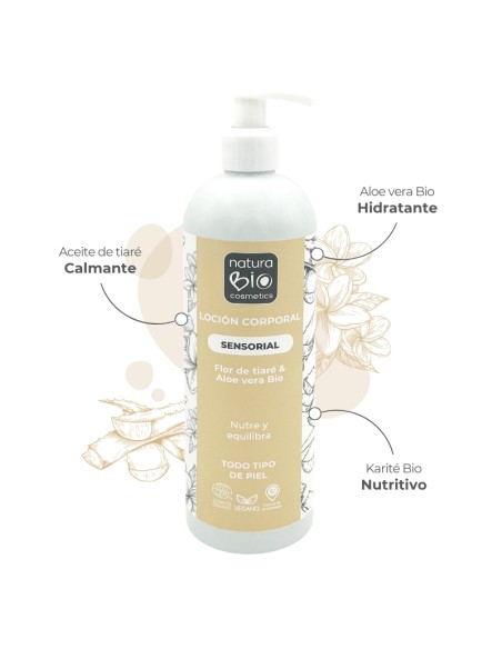 Loció corporal Sensorial flor de tiaré & aloe vera Bio NaturaBIO Cosmetics